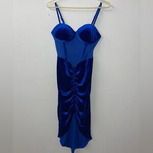 SHEIN SXY ruched asymmetrical hem velvet dress